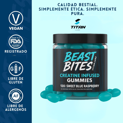 Beast Bites Creatina en gomitas: fuerza, volumen y recuperación