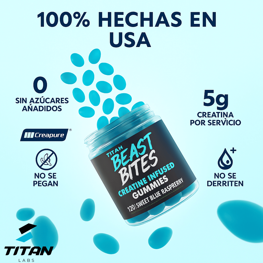 Beast Bites Creatina en gomitas: fuerza, volumen y recuperación